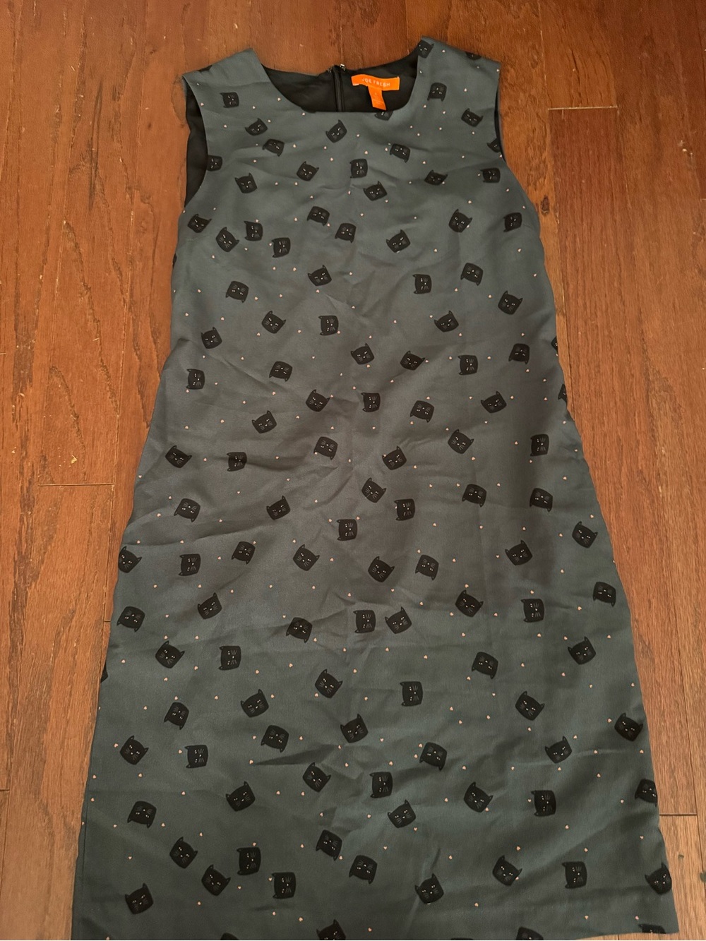 Joe Fresh Black and Gray Dress with Cat Print